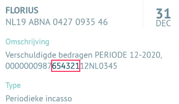 Voorbeeld incassokenmerk